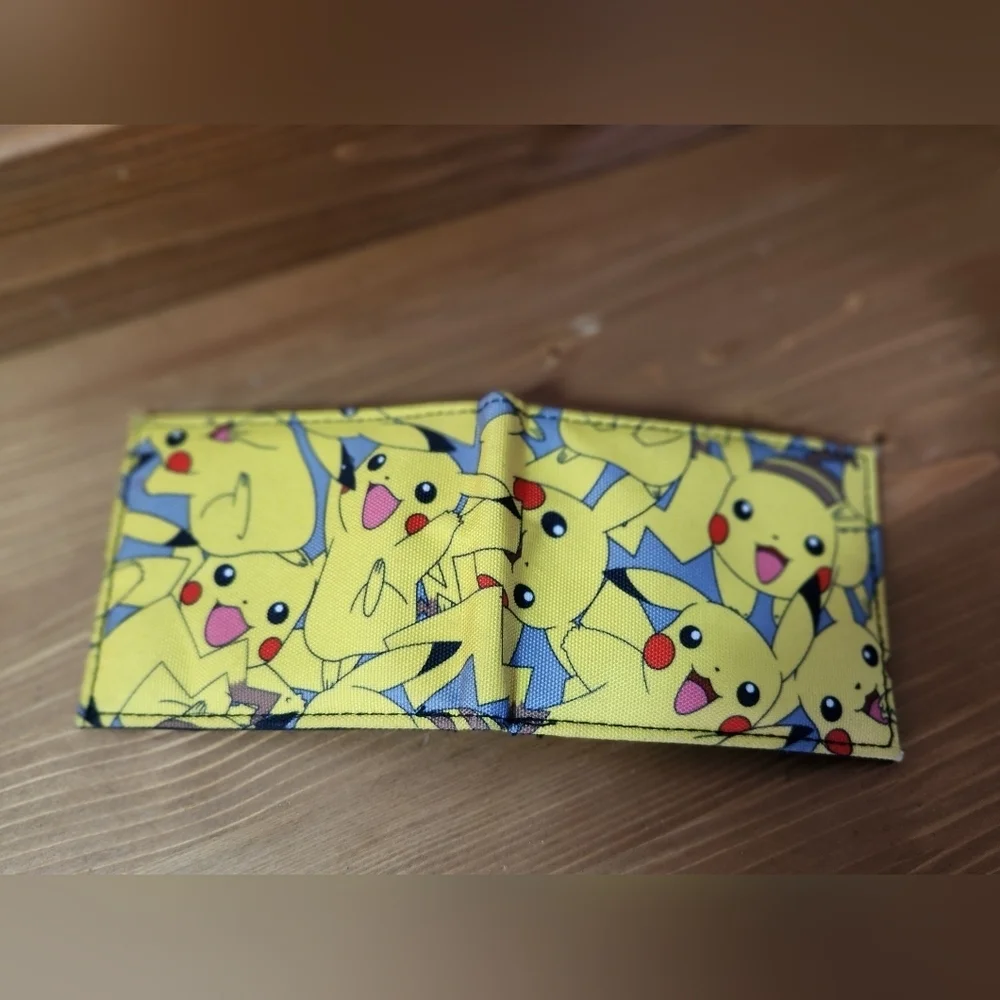 Pokemon Yellow and Black Pikachu Wallet and Key Ring Set